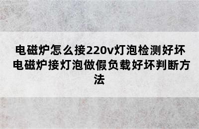 电磁炉怎么接220v灯泡检测好坏 电磁炉接灯泡做假负载好坏判断方法